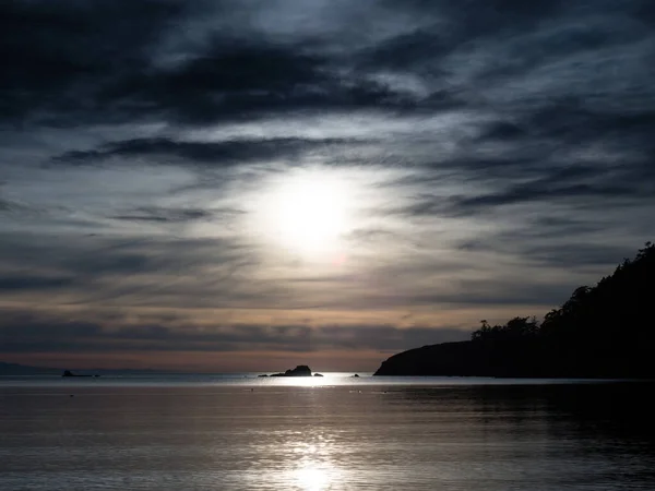 Sonnenuntergang Bowman Bay Deception Pass State Park Usa — Stockfoto