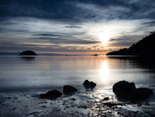 Sonnenuntergang Bowman Bay Deception Pass State Park Usa — Stockfoto