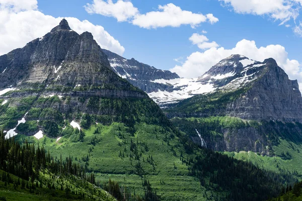 Paisaje Alpino Largo Carretera Going Sun Parque Nacional Glaciar Estados — Foto de Stock