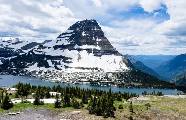 Bearhat Mountain Hidden Lake Glacier National Park Usa Stock Photo