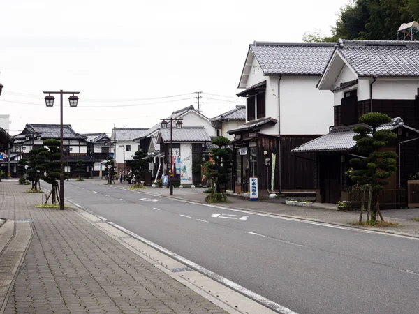 Kitsuki Japonsko Října 2016 Obchodní Čtvrť Bílými Zdmi Historickém Zámeckém — Stock fotografie