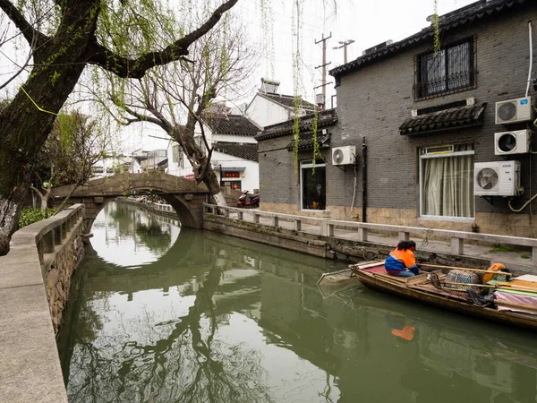 Suzhou Chine Mars 2016 Canal Eau Dans Vieille Ville Historique — Photo