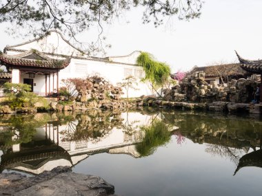 Suzhou, Çin - 21 Mart 2016: Baharda Nets Garden 'ın Efendisi