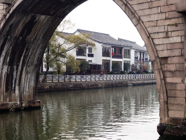 Suzhou Chine Mars 2016 Pont Pierre Sur Canal Eau — Photo