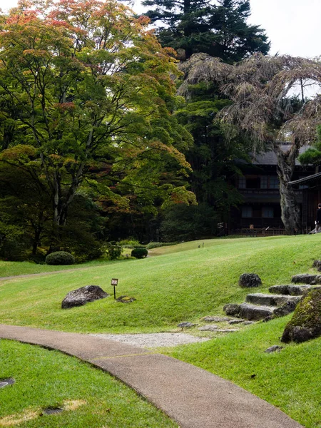 Nikko Japan Жовтня 2016 Традиційний Японський Сад Віллі Тамозава Осіннім — стокове фото
