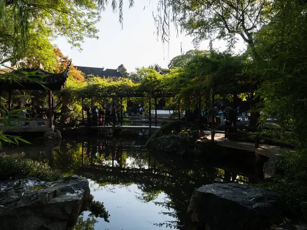 Сучжоу Китай Октября 2017 Года Вечер Lingering Garden Одном Знаменитых — стоковое фото