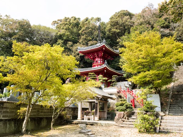 Naruto Japan April 2018 Red Buddhist Pagoda Konsenji Temple Number — Stock Photo, Image