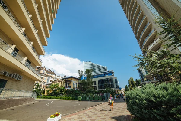 SOCHI, RUSSIA - AUGUST 1, 2016. Hotels on the beach. — Stock Photo, Image