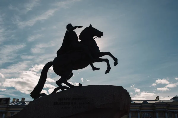 Monumento Pedro Magno San Petersburgo Rusia Durante Pandemia Del Coronavirus — Foto de Stock