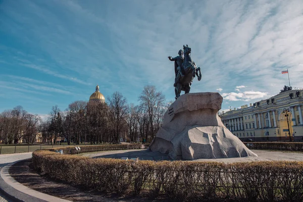 Das Denkmal Für Peter Den Großen Sankt Petersburg Russland Während — Stockfoto