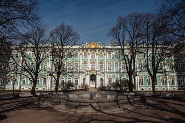 Palacio Invierno San Petersburgo Durante Pandemia Del Coronavirus Calle Vacía — Foto de Stock