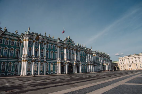 Palacio Invierno San Petersburgo Durante Pandemia Del Coronavirus Calle Vacía — Foto de Stock