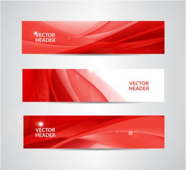 set of red banners