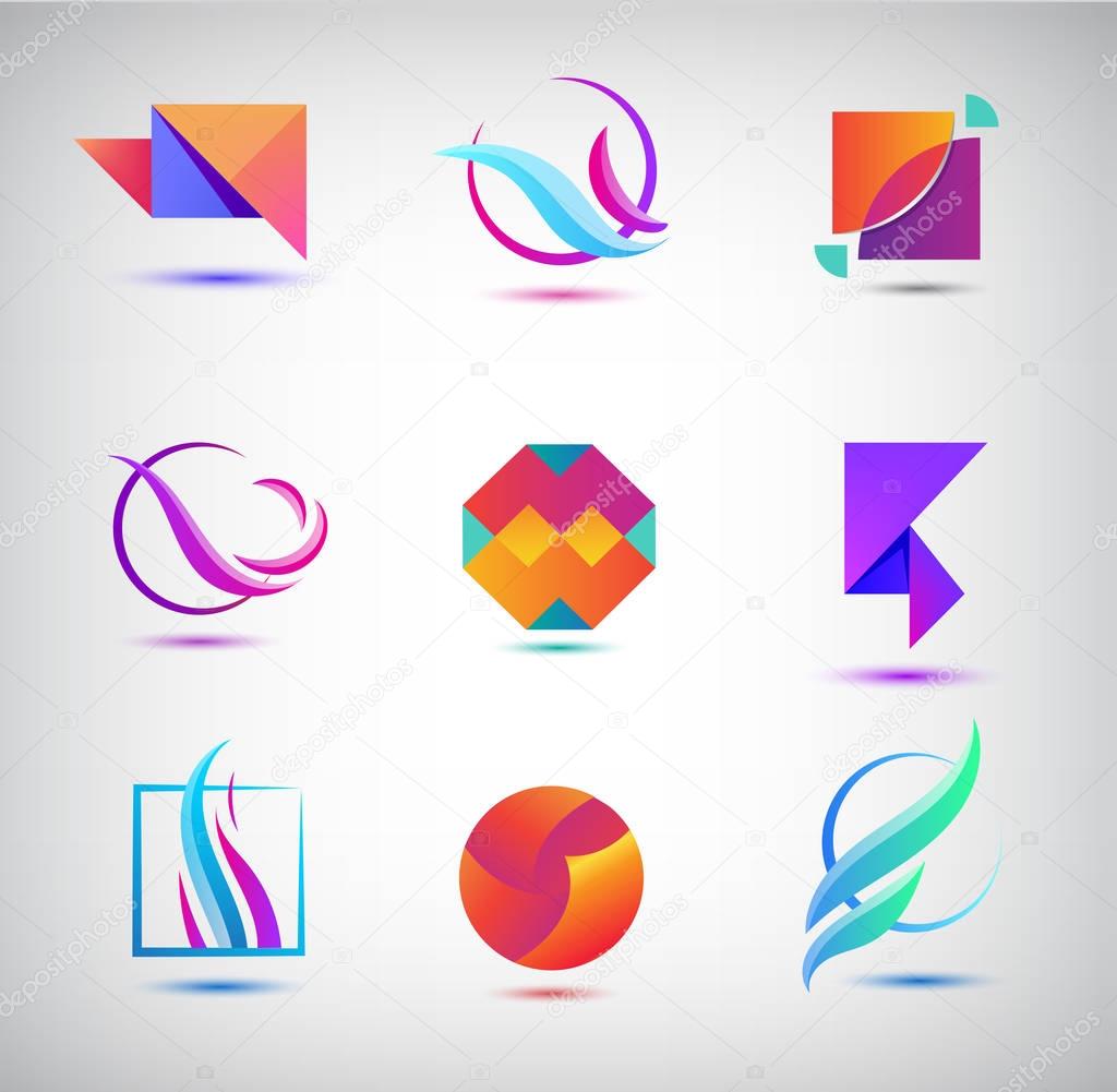 set of abstract logos icons. — Stock Vector © Marylia #140079146