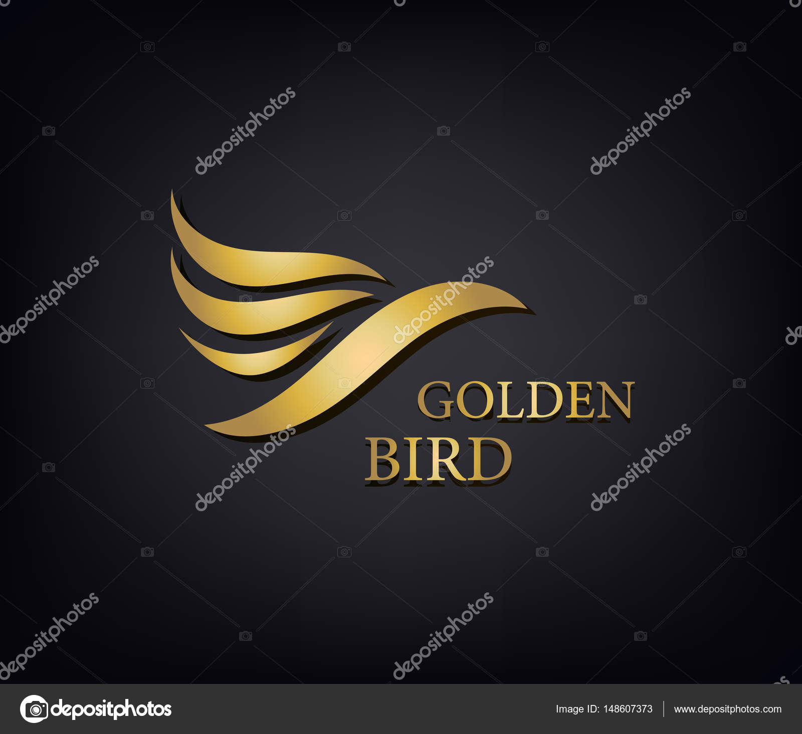 Golden Phoenix Logo Stock Vector Image By C Marylia