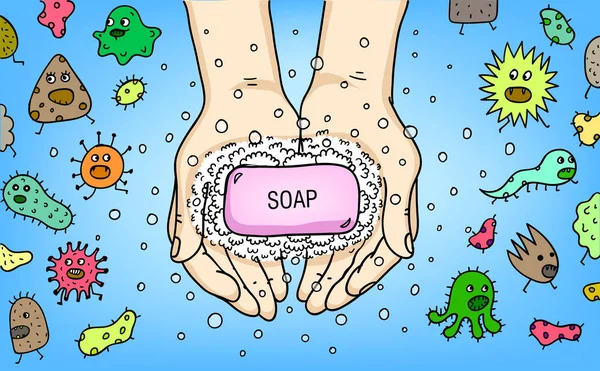 Washing hands poster — Stock Illustration Washing hands poster Royalty Free Stock Illustrations