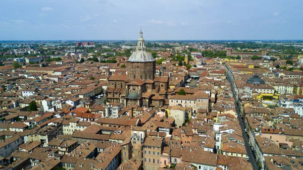Aerial shooting with drone on Pavia — Stock Photo, Image