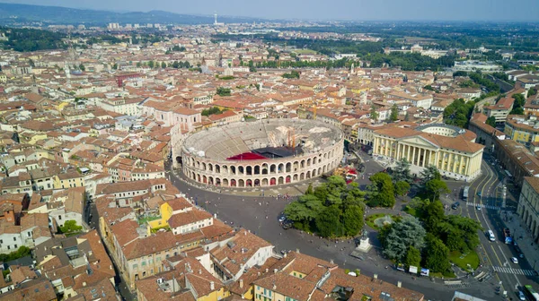 Aerial  shooting with drone of Verona