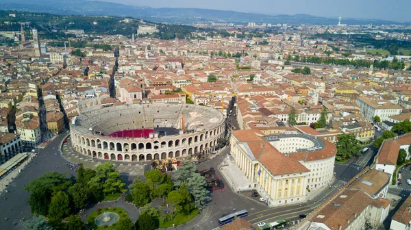 Aerial shooting with drone of Verona