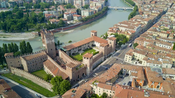 Aerial shooting with drone of Verona — Stock Photo, Image