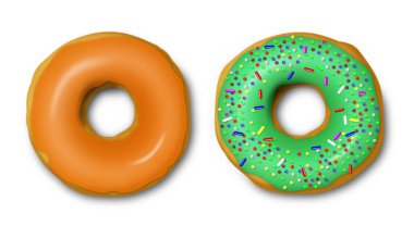 Çörekler kırpma yolu olan beyaz bir arkaplanda izole edildi