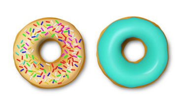 Çörekler kırpma yolu olan beyaz bir arkaplanda izole edildi