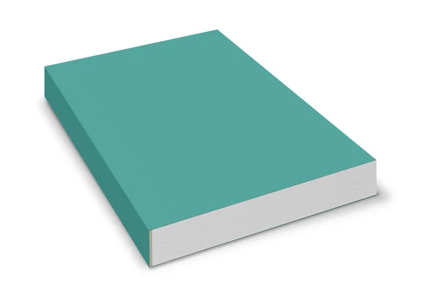 Livro Softcover Branco Isolado Fundo Branco — Fotografia de Stock