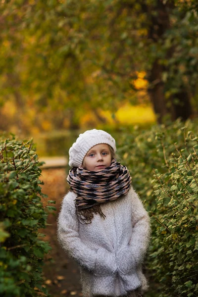 Ritratto di una ragazza in cappello invernale con i capelli ricci — Foto Stock