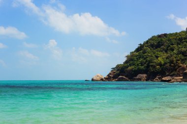 Güzel tropikal vahşi kumsal Adası Samui, Tayland