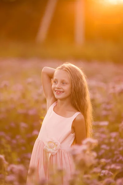 Fille Heureuse Parc Forestier Été Bras Ouverts Avec Bonheur Espoir — Photo