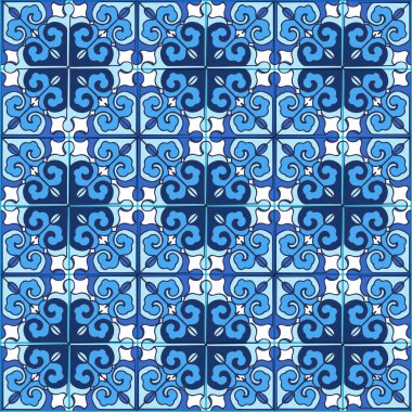 Fas, Portekiz fayans mavi renkler/sorunsuz imkanı patchwork desen Fas üzerinden sorunsuz patchwork desen 