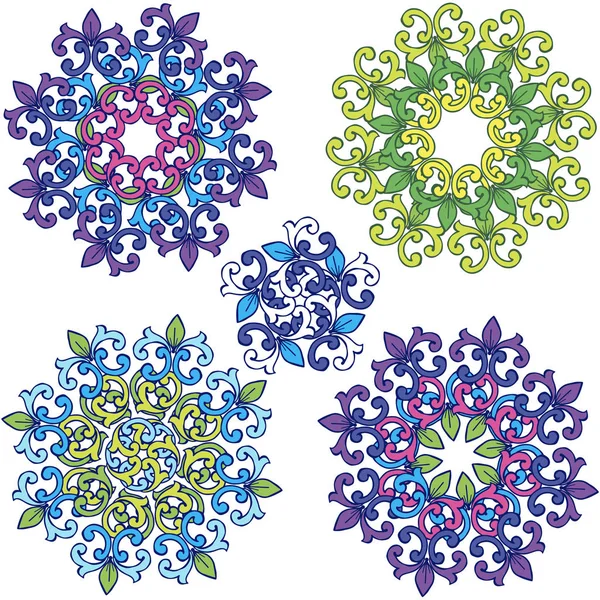 Motif d'ornement / Motif d'ornement de fleur ronde — Image vectorielle