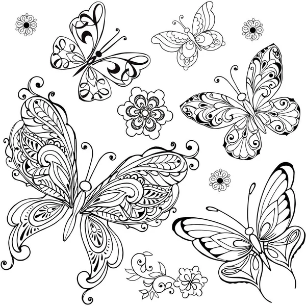 Anti Stresa boyama dekoratif kelebek için topluluğu.