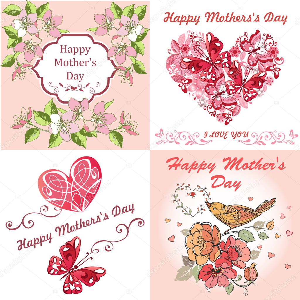 Download Collection Greeting Card Happy Mother's Day. Postcard ...