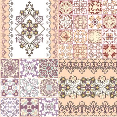 ollection oryantal tasarım öğeleri. Çizgili seamless oryantal modeli. Kumaş, tekstil, kağıt ambalaj için Dekoratif süsleme zemin.