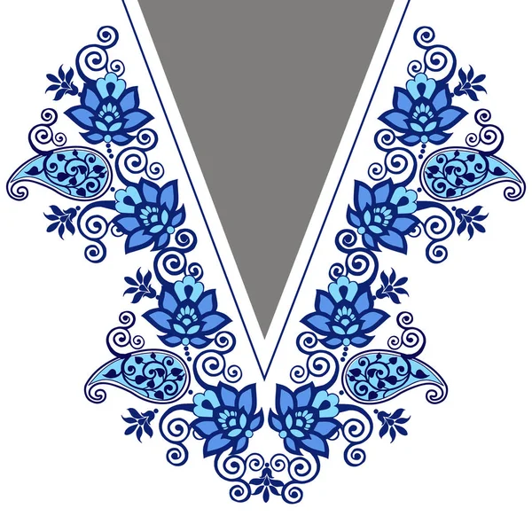 Bordure décorative Paisley. Conception vectorielle pour chemises col, chemisiers . — Image vectorielle
