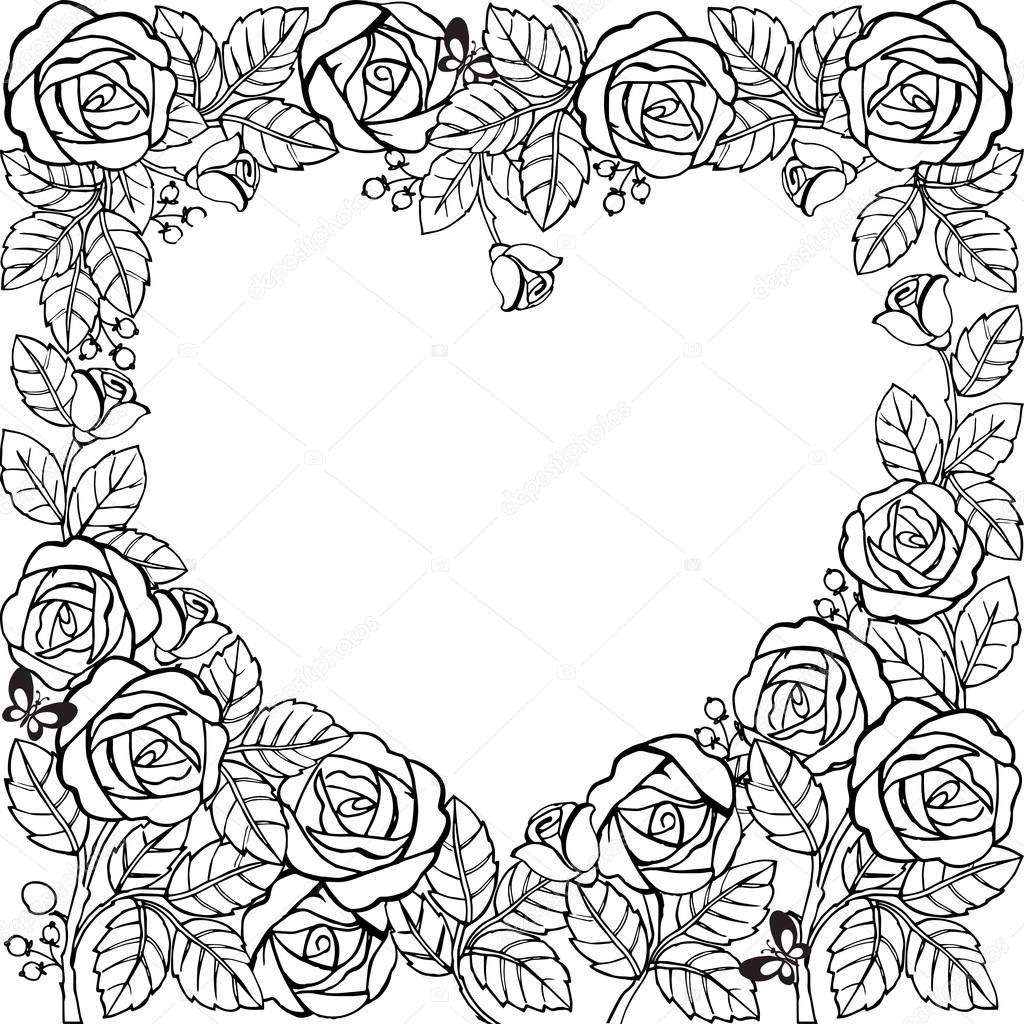 disegno da colorare cuore di san valentino con fiori 5056607 Arte  vettoriale a Vecteezy, image size:1024x1024