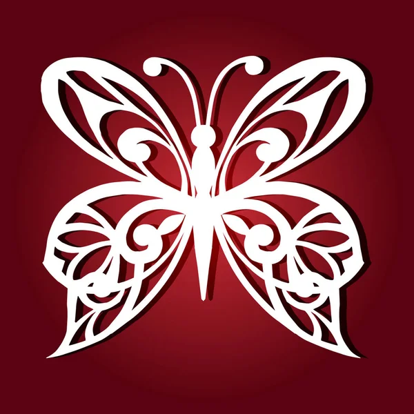 Mariposa decorativa para corte por láser . — Vector de stock