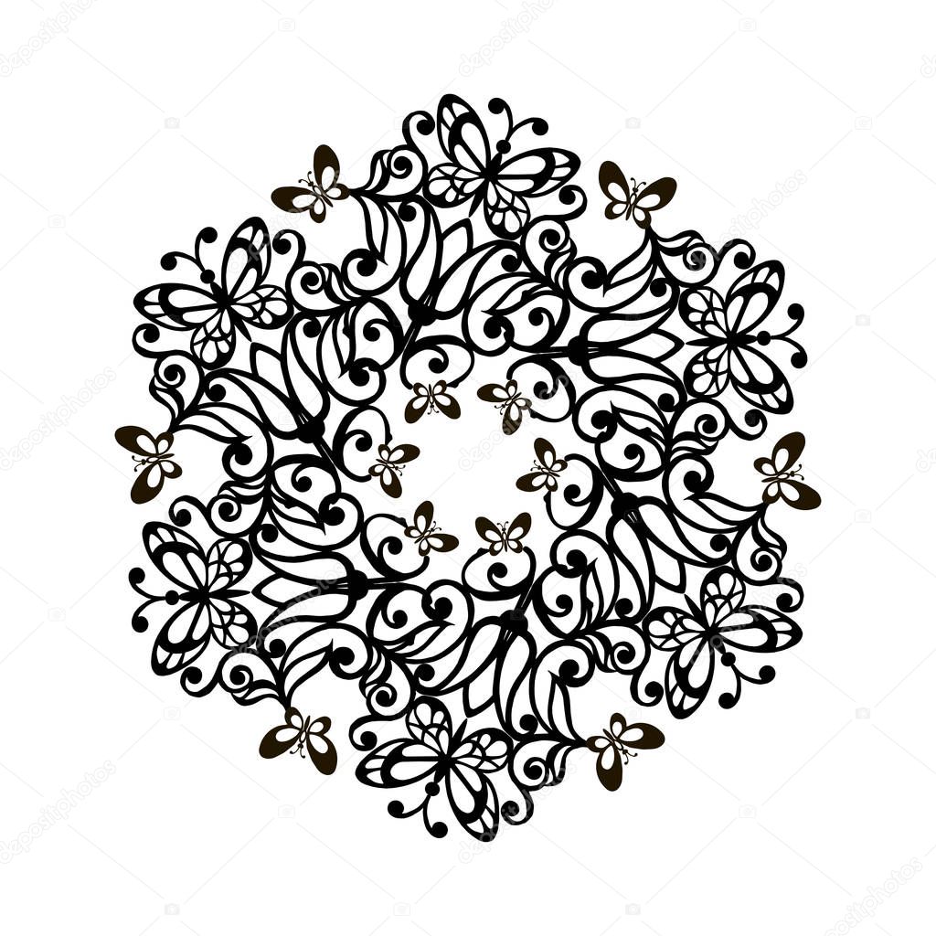 The collection of mandalas. Set of gold round ethnic ornaments. Vector illustration. Isolated on white background