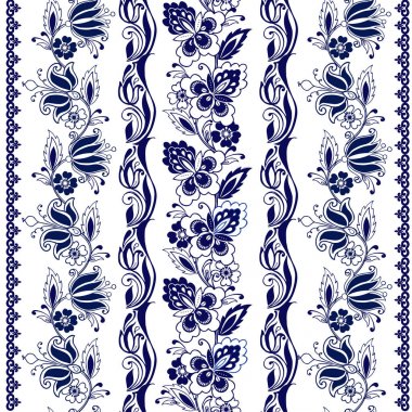 Paisley ile çizgili seamless modeli. Çiçek duvar kağıdı. Dekoratif süsleme kumaş, tekstil, kağıt ambalaj için.