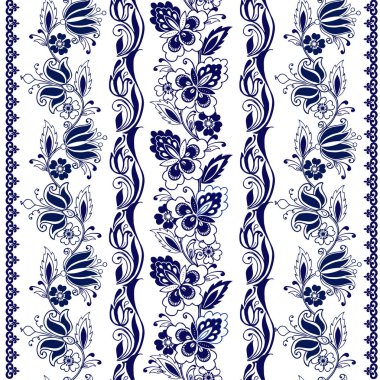 Paisley ile çizgili seamless modeli. Çiçek duvar kağıdı. Dekoratif süsleme kumaş, tekstil, kağıt ambalaj için.