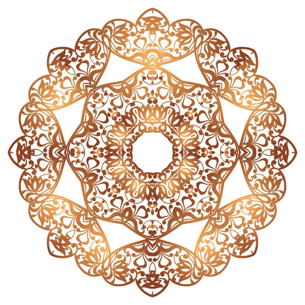 Mandala doré luxueux. Illustration vectorielle. Isolé sur fond blanc . — Image vectorielle
