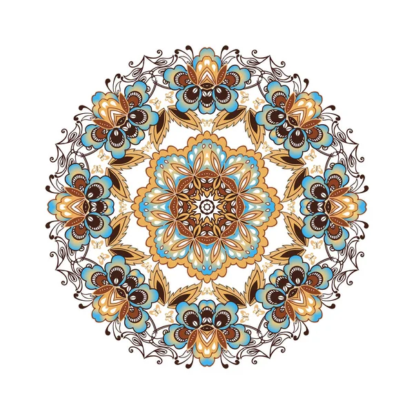 La collection de mandalas. Ensemble d'ornements ethniques ronds en or. Illustration vectorielle. Isolé sur fond blanc — Image vectorielle