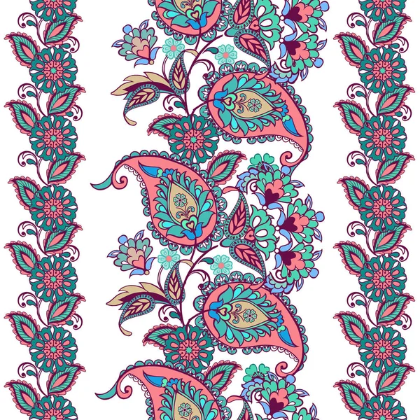 Paisley ile çizgili desen. Çiçek duvar kağıdı. Dekoratif süsleme kumaş, tekstil, kağıt ambalaj için.