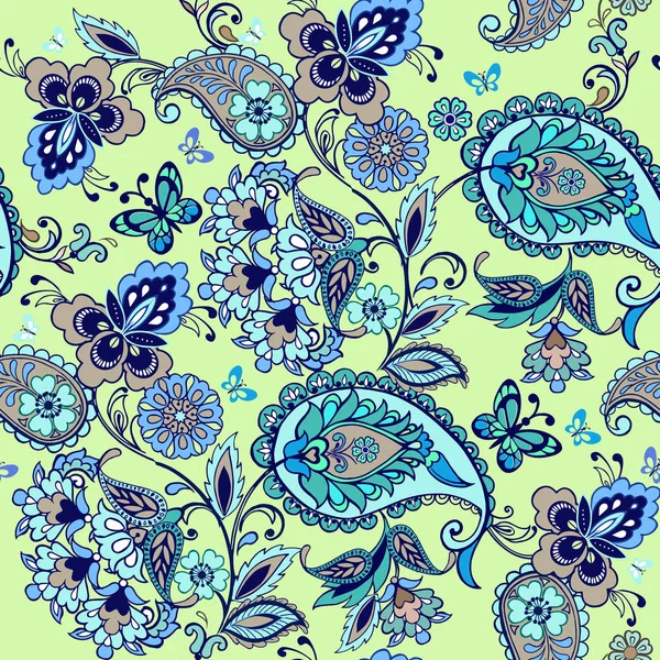 Oryantal turkuaz seamless desenli modeli. Çiçek duvar kağıdı. Dekoratif süsleme kumaş, tekstil, kağıt ambalaj için. Geleneksel oryantal Dikişsiz desenli desen.