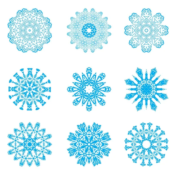 Gran colección de copos de nieve vector en el cielo . — Vector de stock