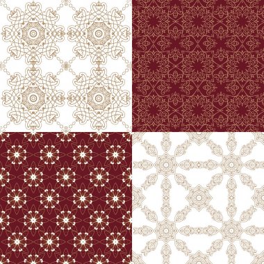 Lüks oryantal desenleri kümesi. Çiçek duvar kağıdı. Dekoratif süsleme kumaş, tekstil, kağıt ambalaj için.