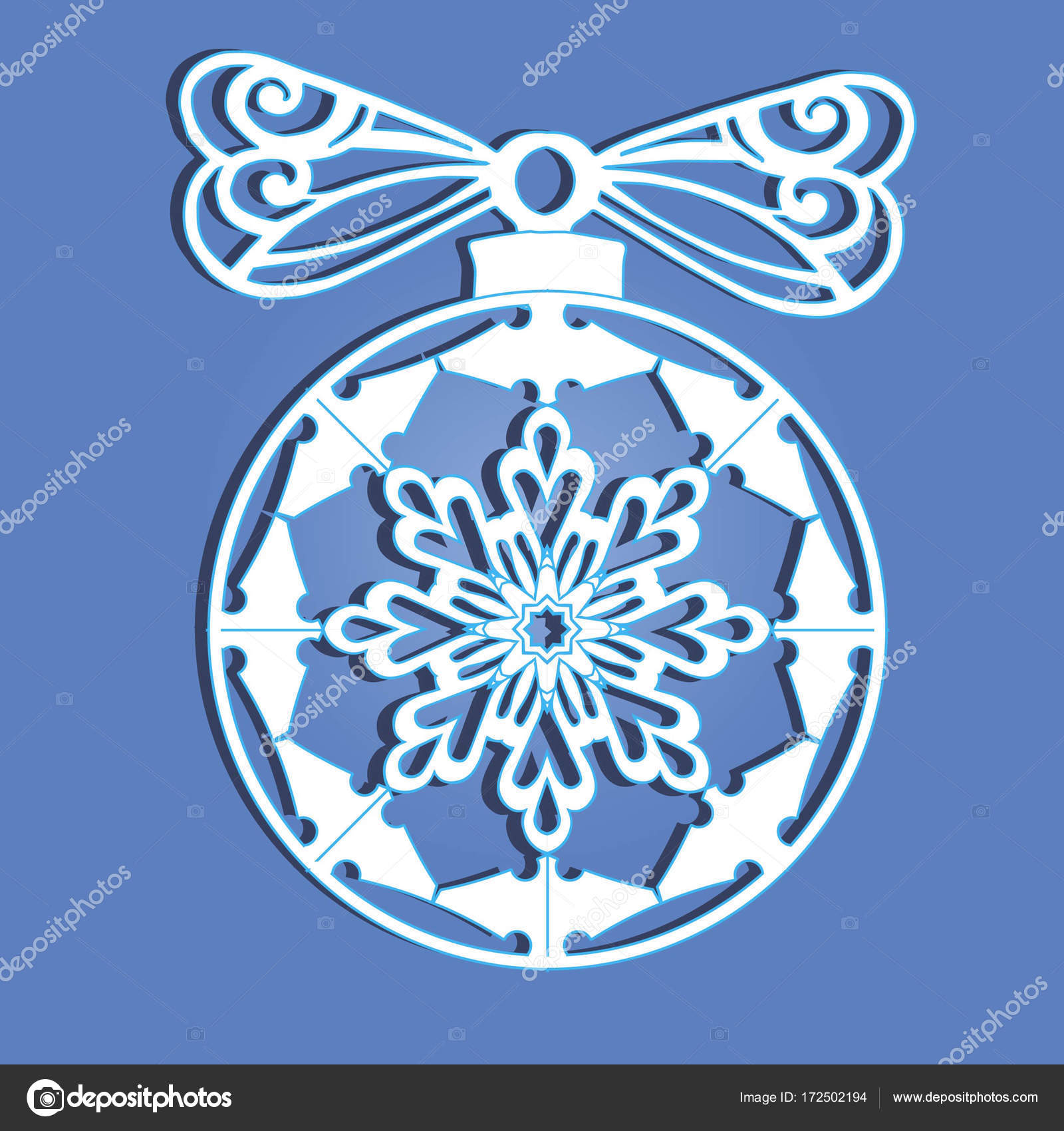 Boule De Noël Avec Un Flocon De Neige Découpées Dans Du