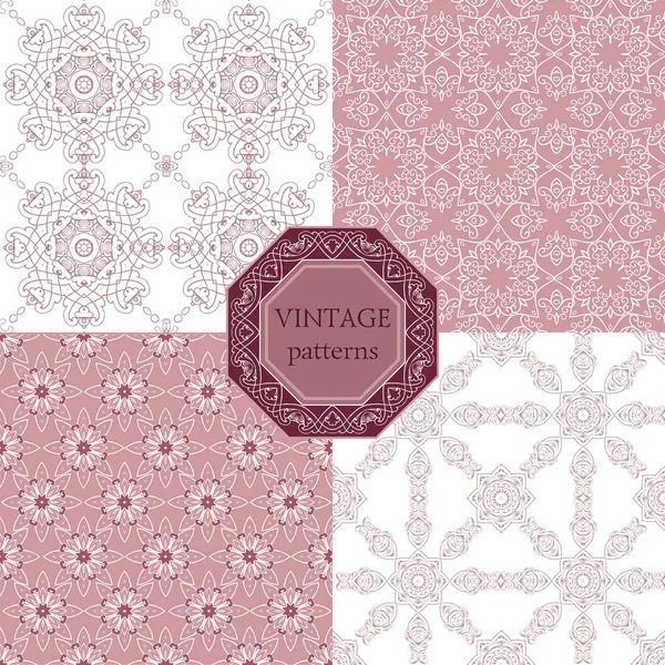 Collection Motifs géométriques vintage sans couture dans des tons pastels.Décoration décor toile de fond, textile, papier d'emballage . — Image vectorielle