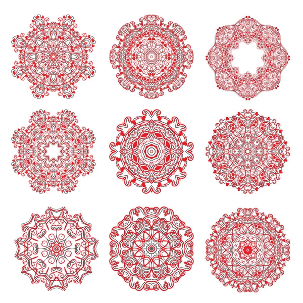 Samling af luksuriøse mandalaer. Dekorative runde ornamenter. Væve designelementer. Yoga logoer, baggrunde til meditation plakat . – Stock-vektor